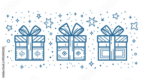 Gift card line art icon, simple vector illustration with clean outline