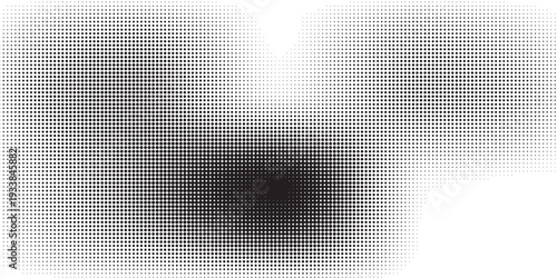 Dotted halftone gradient texture. Vanishing polka dot background. Repeating dots gradation pattern background. Black fading comic pop art overlay backdrop. Raster effect wallpaper. Vector halftone