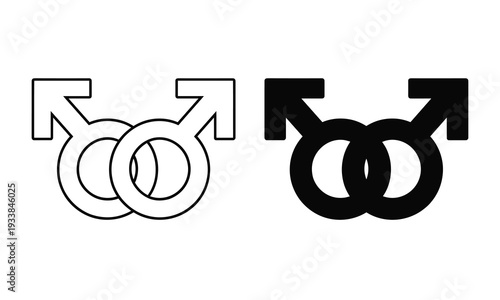 Interconnected gender symbols for unity and equality in relationships