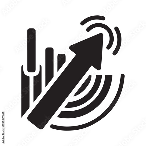 AI Growth Chart Icon – Machine Learning Performance Increase Symbol