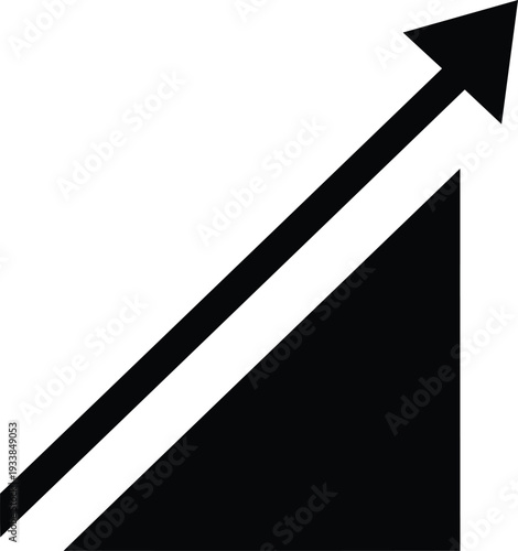 upward arrow graph icon for growth and progress on white background