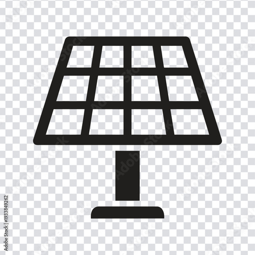 Black solar panel icon