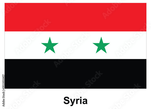 Flag of Syria with Vibrant Colors and Symbolic Elements of National Pride