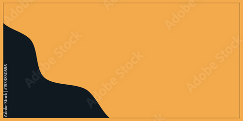 Dynamic abstract background featuring a smooth, dark, organic curve contrasting with a bright golden-orange surface, perfect for modern digital designs and creative presentations