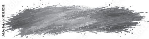 Grey Paint Brush Stroke Element on White Background. Abstract Ink Smear Texture Graphic Design Resource. - vector icons