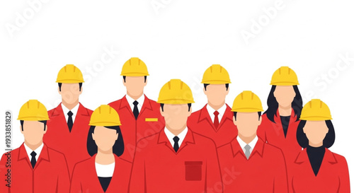 Diverse Team of Construction Workers Standing Together.