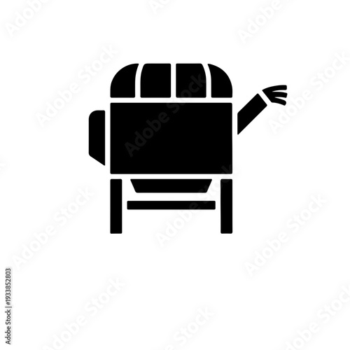 Minimalist side-view icon of a classic manual drum thresher, featuring the cylindrical drum and support legs for traditional grain processing