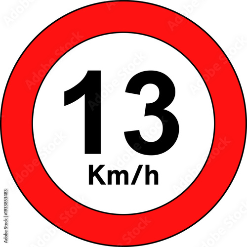 Speed Limit 13 Traffic Sign Vector