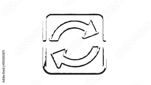 Recycling arrows icon inside a square symbolizing environmental sustainability and reuse.