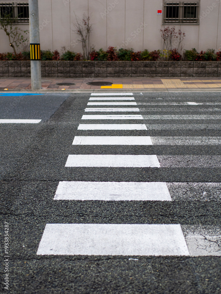 Naklejka premium 廃止された横断歩道の自転車横断帯
