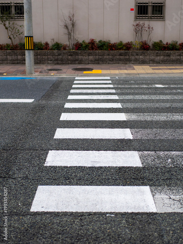 廃止された横断歩道の自転車横断帯