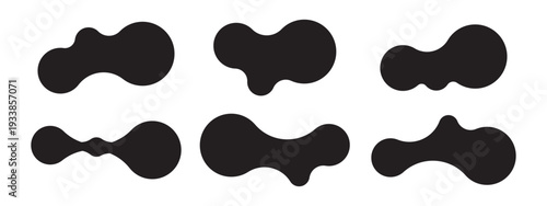 Set of abstract metaball shapes