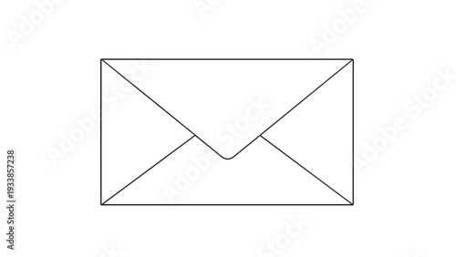 Simple envelope icon representing mail and communication illustration for design projects.