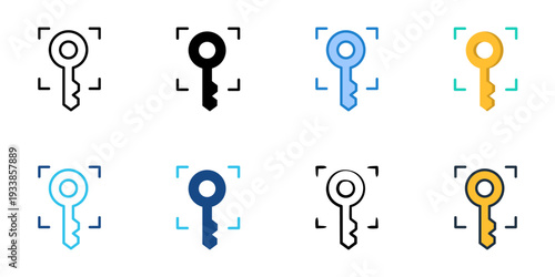 Access icons set multiple style collection. Editable stroke 
