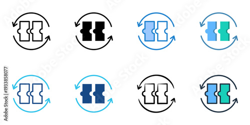 Collaboration icons set multiple style collection. Editable stroke 
