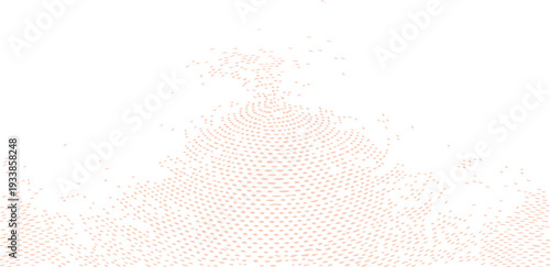 Subtle Light Orange Halftone Radial Wave Abstract Background, Peach Dot Pattern with Gentle Ripple Effect for Modern Design