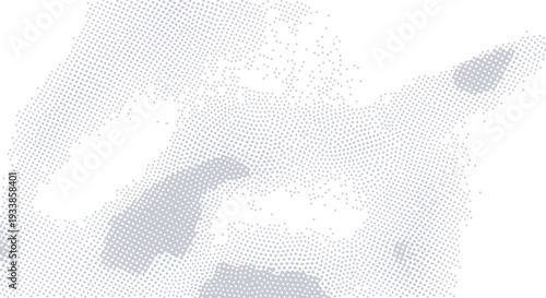 Subtle Light Grey Halftone Dot Pattern Background with Abstract Cloud Shapes, Stipple Texture for Minimalist Graphic Design