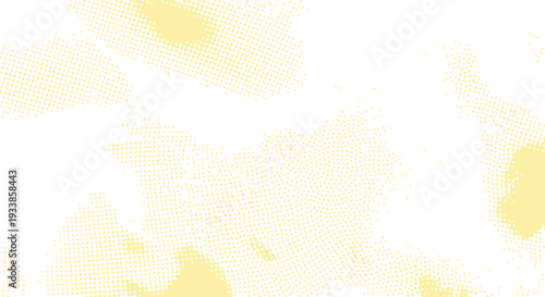 Abstract Pale Yellow Halftone Dot Splotch Pattern Background, Stipple Texture for Bright and Playful Graphic Design