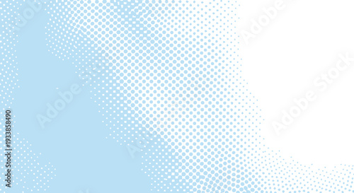 Abstract Light Blue Halftone Dots Pattern on White Background with Gradient Effect for Modern Design and Digital Art