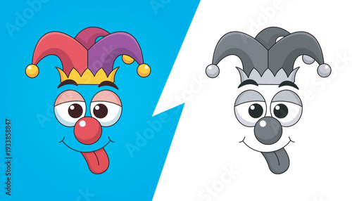 Funny jester face illustration for April Fools’ Day celebration