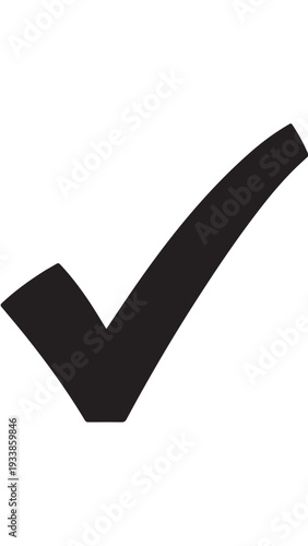 Large black check mark icon on white background representing approval or validation across simple UI designs.