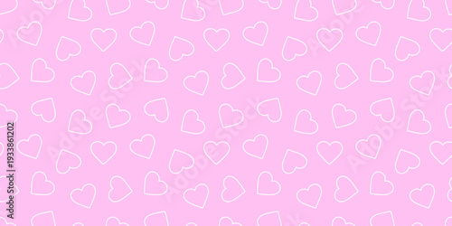 ハートのシームレスな背景画像。（Seamless background image of hearts.）
