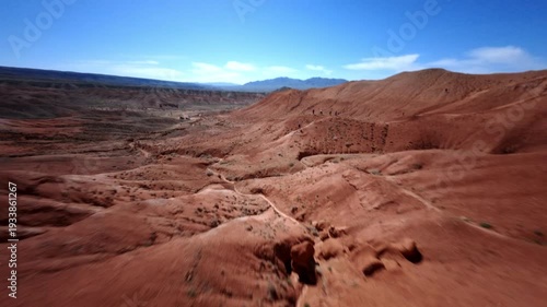 Scenic Aerial FPV Drone View of Remote Desert Terrain