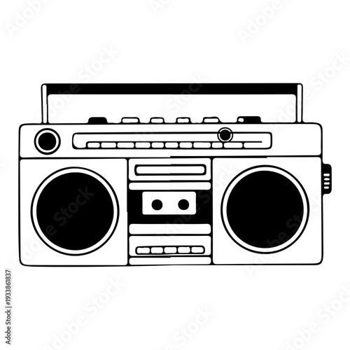 Retro Boombox Illustration