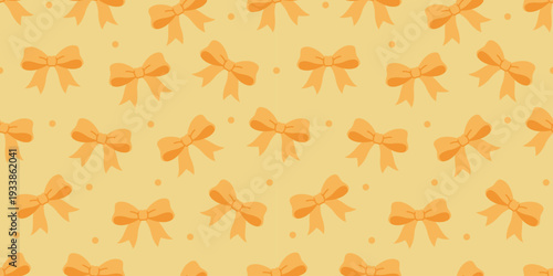 かわいいリボンのシームレスな背景画像。（Seamless background image of cute ribbons.）
