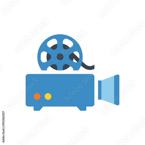 Vintage Film Projector with Reel for Cinema Graphics