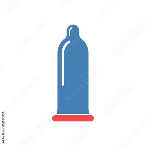 Blue Condom Icon for Sexual Health and Safety Education