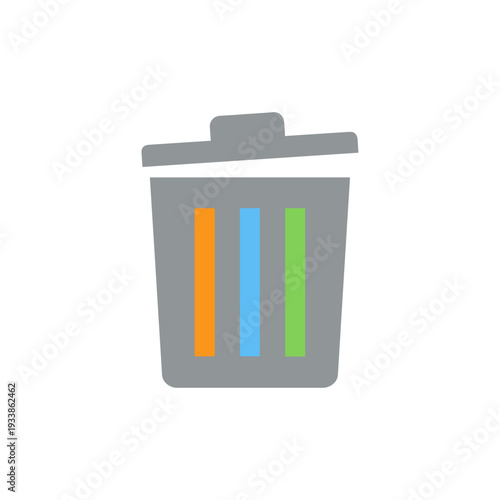 Trash Bin Icon for Delete and Waste Management Applications