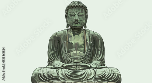 Great Buddha Kamakura Japan Bronze Statue Serene Meditation