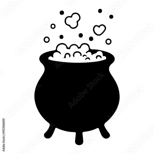 Black Cauldron with Bubbles