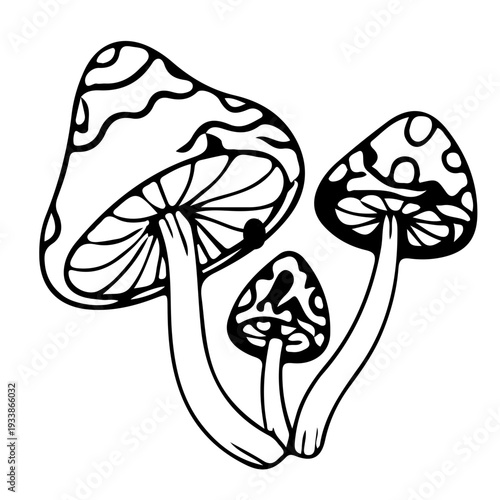 Psychedelic Mushroom Outline