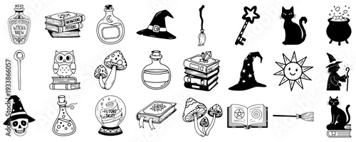 Witchcraft Doodle Icon Set