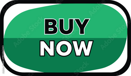 Green purchase order icon with bold black border sticker