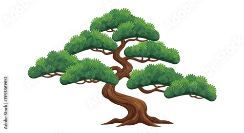 Stylized Bonsai Tree Illustration