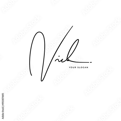 Nick name signature logo vector design