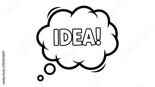 Idea Bubble Unleashed: An illustrative thought bubble, boldly declaring IDEA!, symbolizing creative insight and sparking innovative thinking.