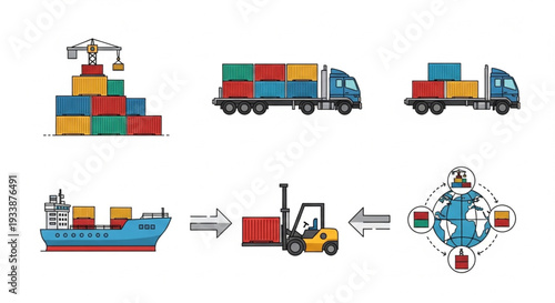 Global Shipping and Logistics Transportation Network.