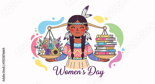 International Womens Day Illustration Showing Equality and Empowerment