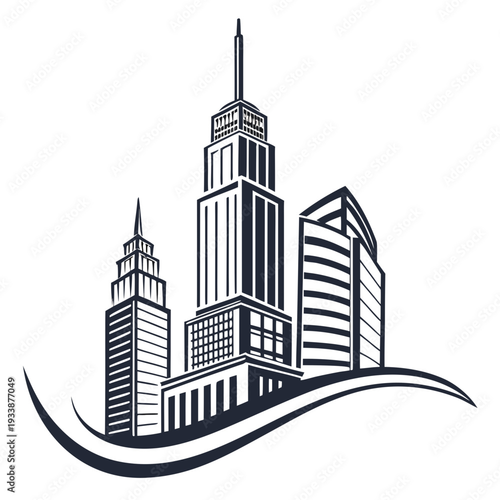 Fototapeta premium Modern City Real Estate Icon.