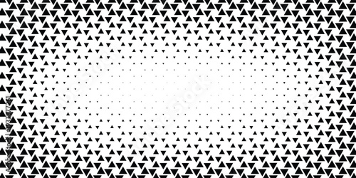 Triangles Vector Abstract Geometric Technology Background. Halftone Triangular Retro Style Simple Pattern. Minimal Style Dynamic Tech Wallpaper