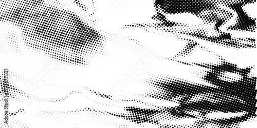 Bold monochrome halftone background of black circular dots forming a radial gradient, centered text FUTURISTIC HALFTONE, modern abstract design with high contrast for digital, data, soundwave visual