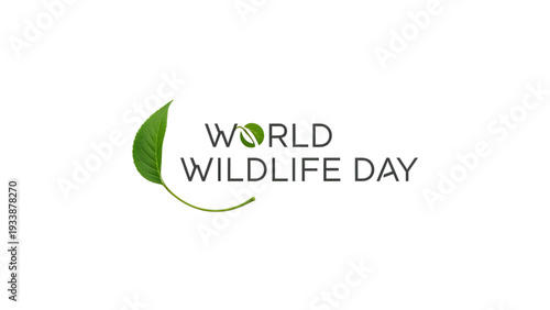 World Wildlife Day logo with green leaf symbol