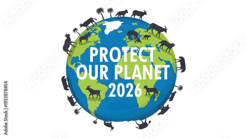 Protecting the planet with animals and eco friendly message