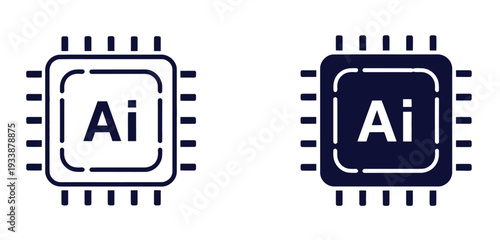 AI Interface Icon Set - Professional Vector Graphics with Editable Strokes for Mobile Apps and Modern Web Platforms