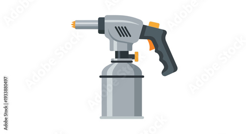 Versatile handheld gas torch illustration with integrated fuel cylinder, perfect for precision heating, soldering, and light welding tasks in various applications