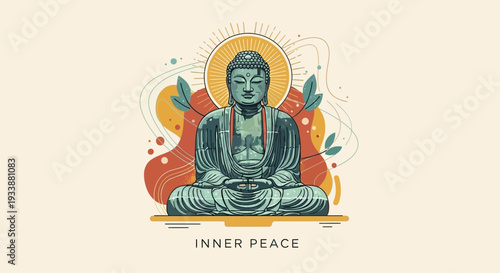 Buddha meditating for inner peace and enlightenment